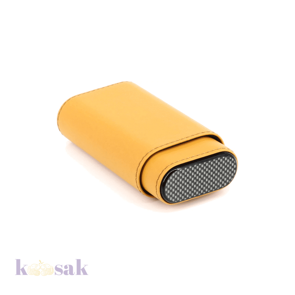 Cigarloong Cigar Case - Yellow Leather
