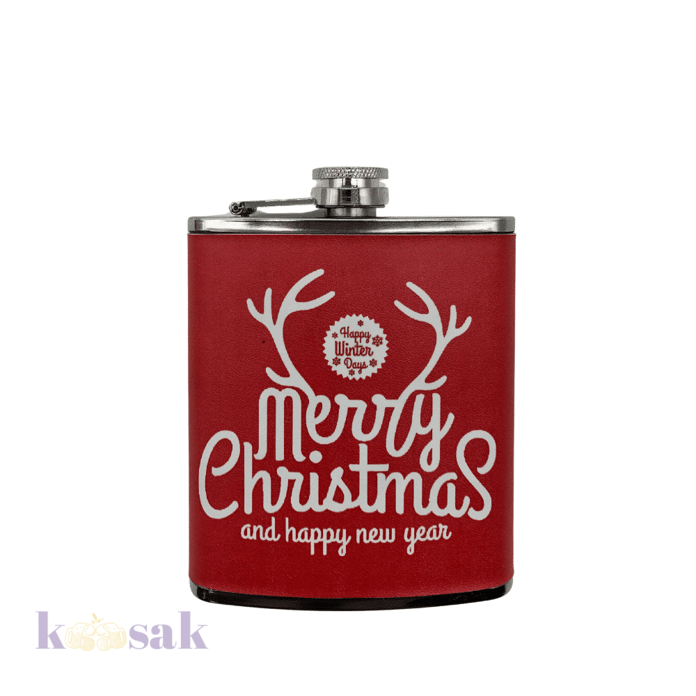 Merry Christmas Stainless Steel Flask - Style 1